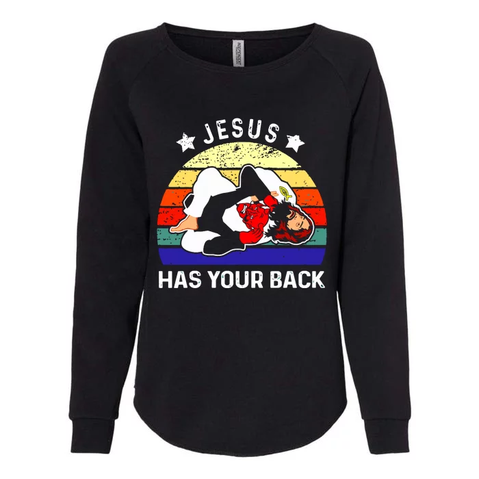 Brazilian Jiu Jitsu Jesus Has Your Back Womens California Wash Sweatshirt