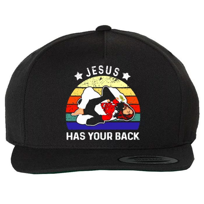 Brazilian Jiu Jitsu Jesus Has Your Back Wool Snapback Cap