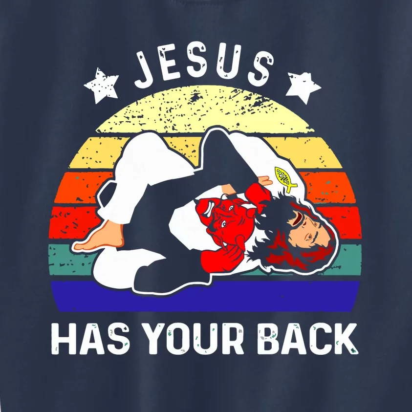 Brazilian Jiu Jitsu Jesus Has Your Back Kids Sweatshirt