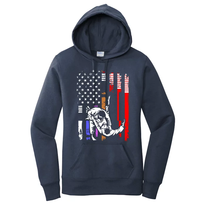 Brazilian Jiu Jitsu Stars Stripes Rank BJJ Flag Women's Pullover Hoodie