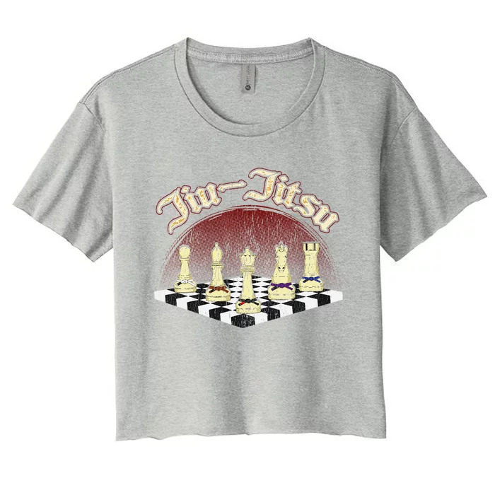 Brazilian Jiu Jitsu Chess Black Belt Women's Crop Top Tee