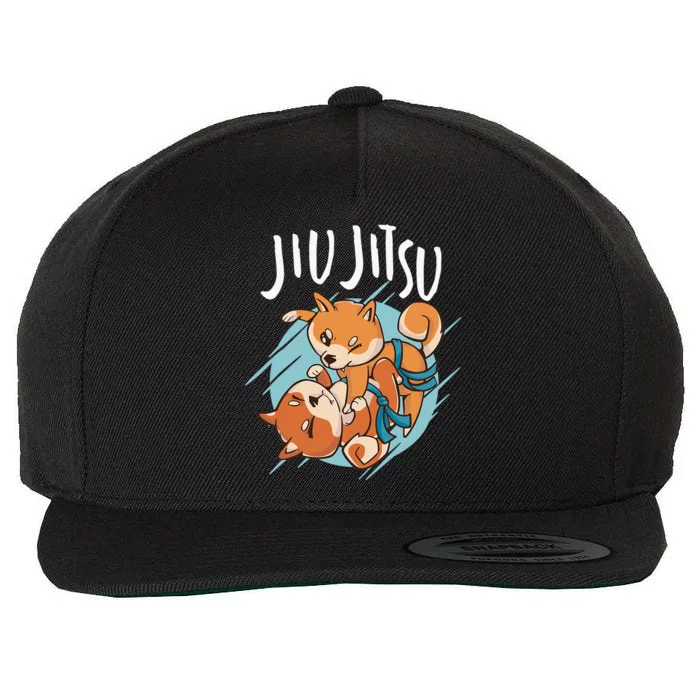 Brazilian Jiu Jitsu corgis Wool Snapback Cap