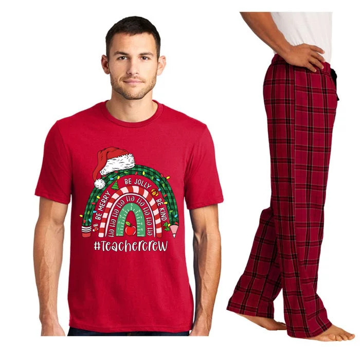 Bemerry Jolly Kind Teacher Crew Christmas Rainbow Pajama Set