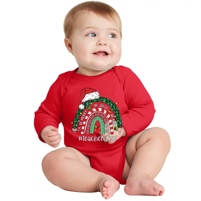 Bemerry Jolly Kind Teacher Crew Christmas Rainbow Baby Long Sleeve Bodysuit