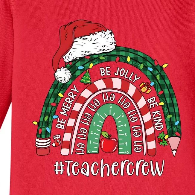 Bemerry Jolly Kind Teacher Crew Christmas Rainbow Baby Long Sleeve Bodysuit