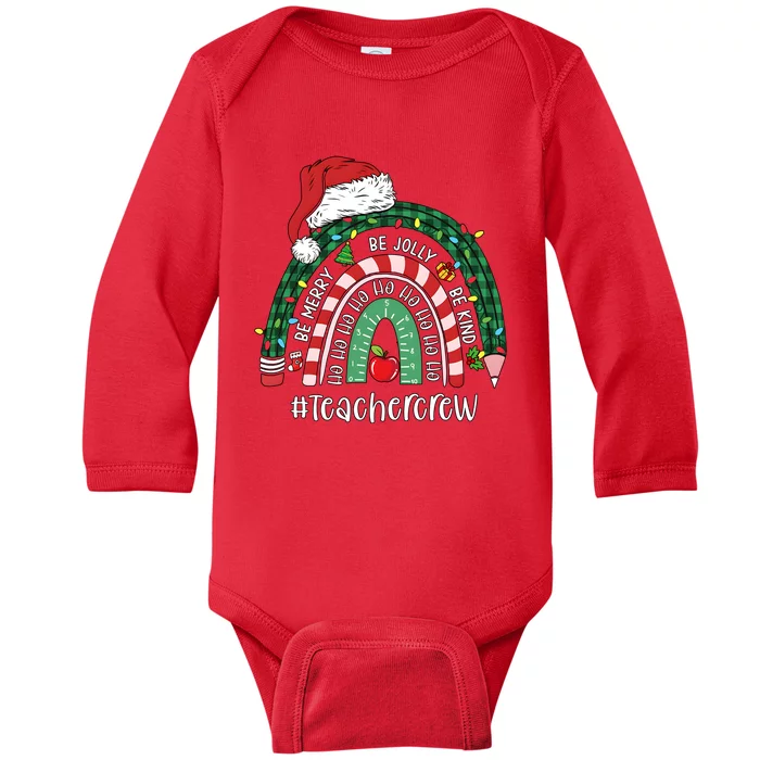 Bemerry Jolly Kind Teacher Crew Christmas Rainbow Baby Long Sleeve Bodysuit