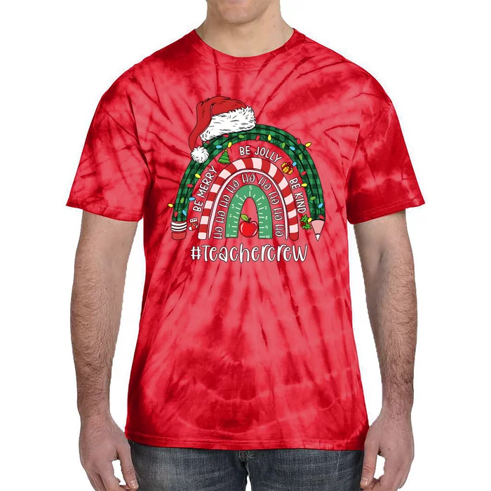 Bemerry Jolly Kind Teacher Crew Christmas Rainbow Tie-Dye T-Shirt