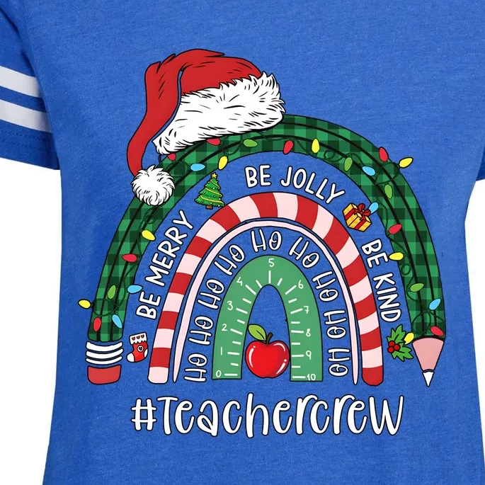 Bemerry Jolly Kind Teacher Crew Christmas Rainbow Enza Ladies Jersey Football T-Shirt