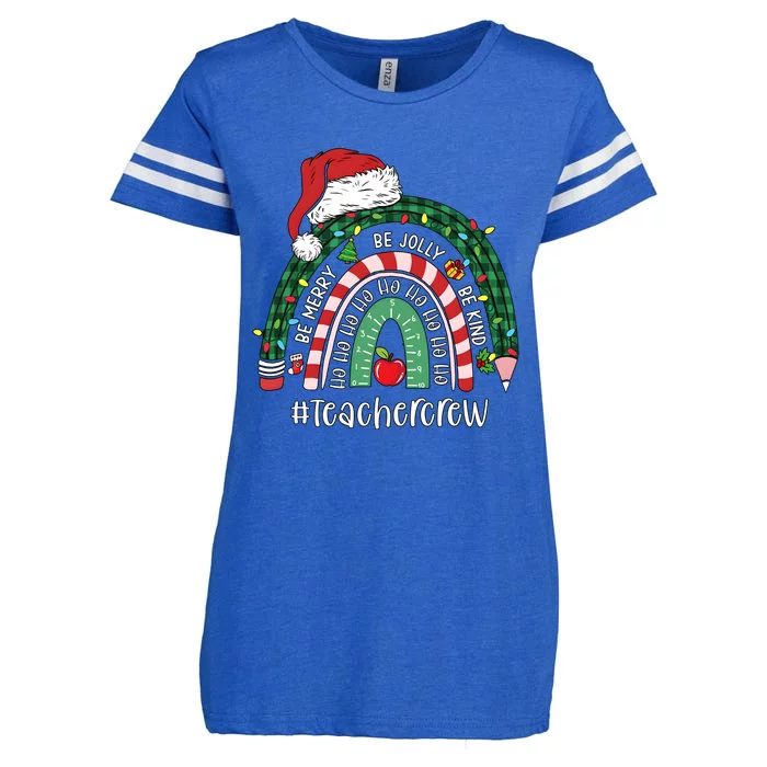 Bemerry Jolly Kind Teacher Crew Christmas Rainbow Enza Ladies Jersey Football T-Shirt