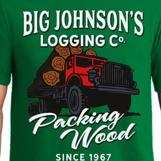 Big JohnsonS Logging Co. Packing Wood Funny Logger Pajama Set