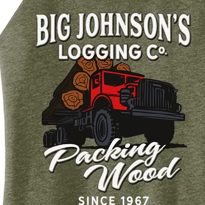 Big JohnsonS Logging Co. Packing Wood Funny Logger Women’s Perfect Tri Rocker Tank