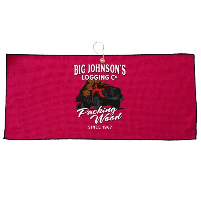 Big JohnsonS Logging Co. Packing Wood Funny Logger Large Microfiber Waffle Golf Towel