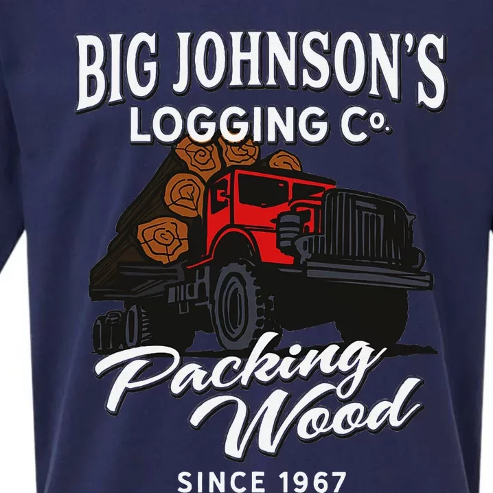 Big JohnsonS Logging Co. Packing Wood Funny Logger Sueded Cloud Jersey T-Shirt