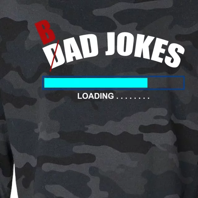 Bad Joke Loading Funny Cringe Puns King Of Dad Jokes Gift Cropped Pullover Crew