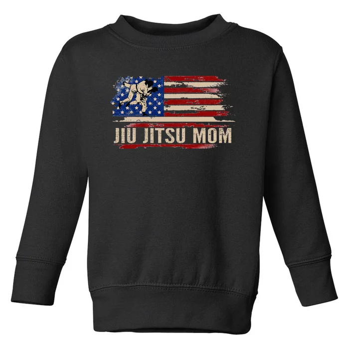 Bjj Jiujitsu Mom American Usa Flag Sports Toddler Sweatshirt