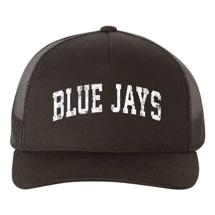 Blue Jays Mascot Vintage Athletic Sports Name Design Yupoong Adult 5-Panel Trucker Hat