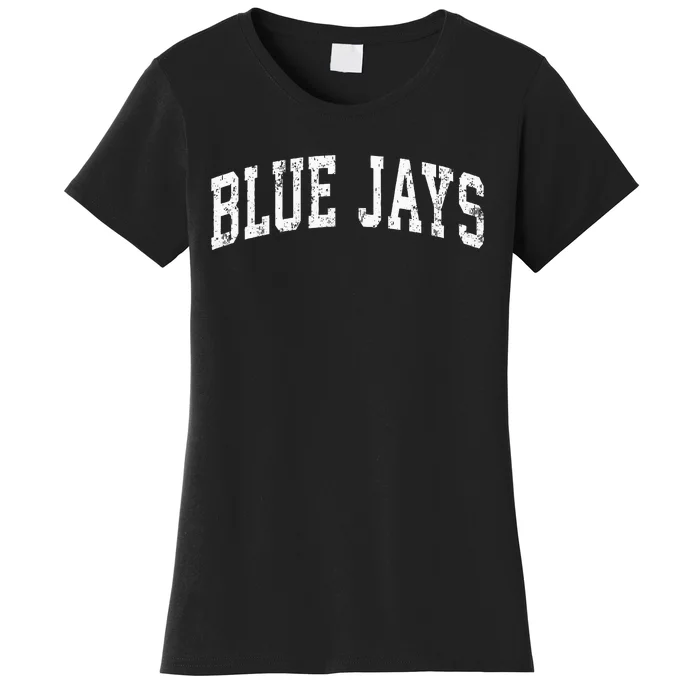 Blue Jays Mascot Vintage Athletic Sports Name Design Women's T-Shirt