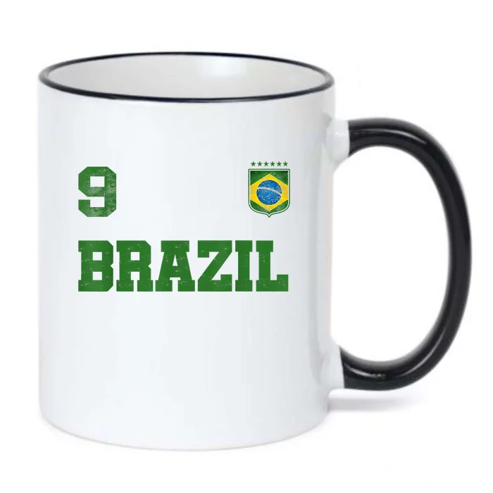 Brazil Jersey Number Nine Brazilian Futebol Soccer Black Color Changing Mug