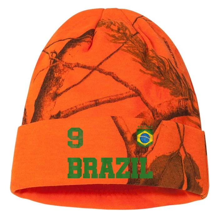 Brazil Jersey Number Nine Brazilian Futebol Soccer Kati - 12in Camo Beanie