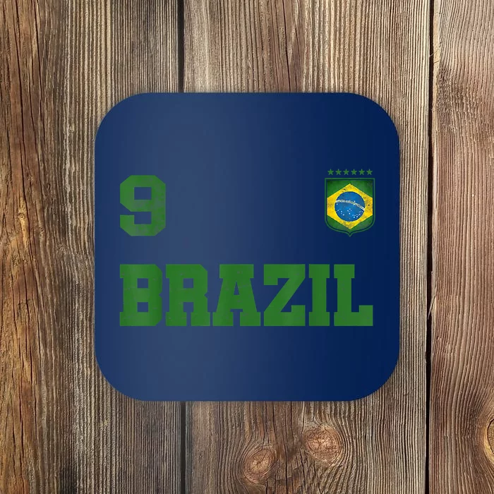 Brazil Jersey Number Nine Brazilian Futebol Soccer Coaster