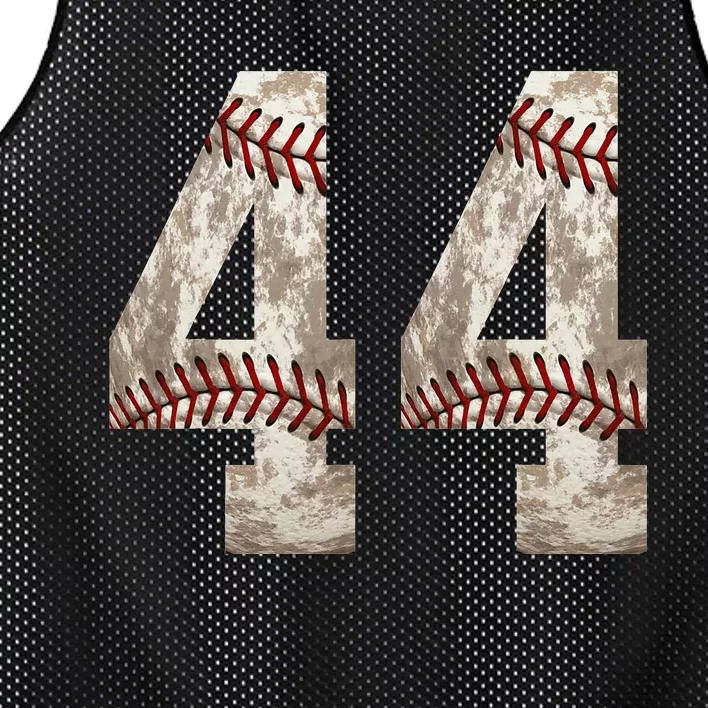 Baseball Jersey Number 44 Outfit Distressed Ball Design Mesh Reversible Basketball Jersey Tank