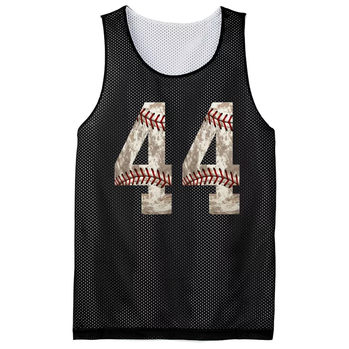 Baseball Jersey Number 44 Outfit Distressed Ball Design Mesh Reversible Basketball Jersey Tank