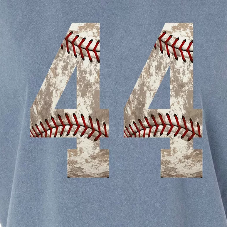 Baseball Jersey Number 44 Outfit Distressed Ball Design Garment-Dyed Women's Muscle Tee