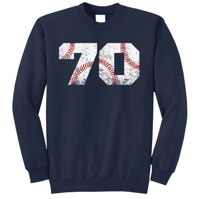 Baseball Jersey Number 70 Vintage 70th Birthday Tall Sweatshirt