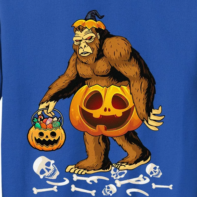 Bigfoot Jack O Lantern Funny Halloween Sasquatch Gift Tall Sweatshirt