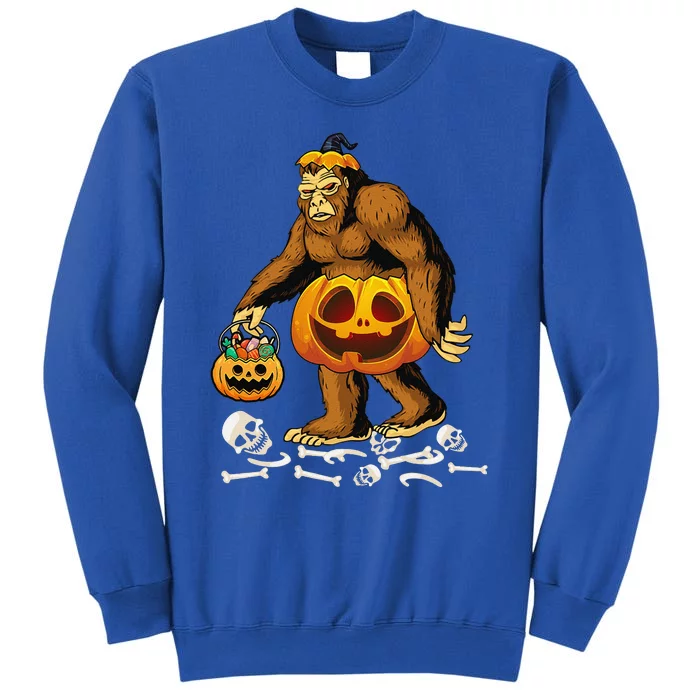 Bigfoot Jack O Lantern Funny Halloween Sasquatch Gift Tall Sweatshirt