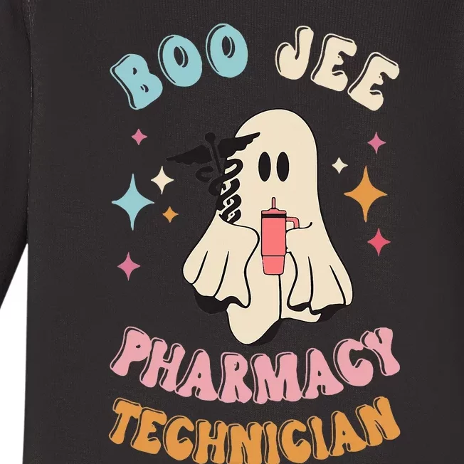 Boo Jee Pharmacy Technician Cute Ghost Boujee Pharmacy Tech Baby Long Sleeve Bodysuit