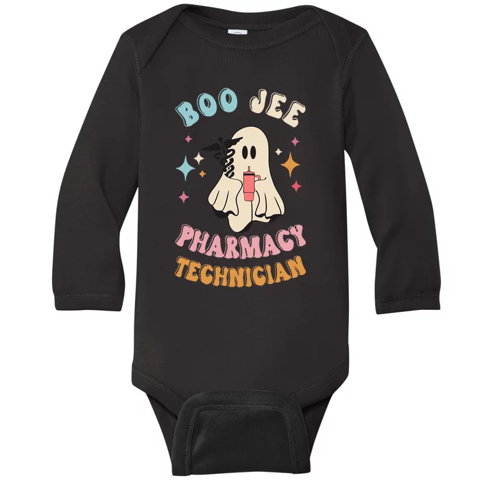 Boo Jee Pharmacy Technician Cute Ghost Boujee Pharmacy Tech Baby Long Sleeve Bodysuit