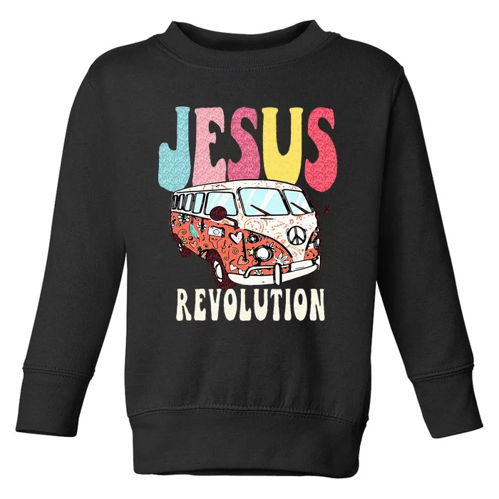 Boho Jesus Revolution Christian Faith Based Jesus Costume Toddler Sweatshirt