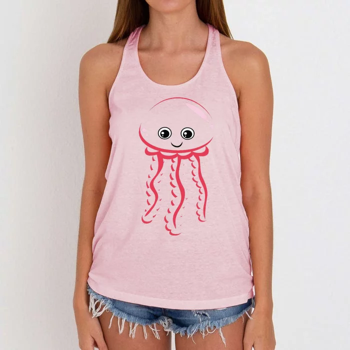 Babt Jellyfish Smiling Costume Cute Animal Halloween Gift Women's Knotted Racerback Tank