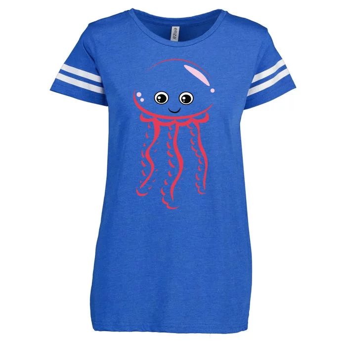 Babt Jellyfish Smiling Costume Cute Animal Halloween Gift Enza Ladies Jersey Football T-Shirt