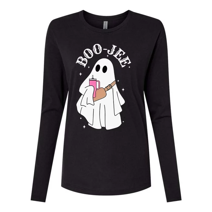 Boo Jee Spooky Season Cute Ghost Halloween Costume Boujee Womens Cotton Relaxed Long Sleeve T-Shirt