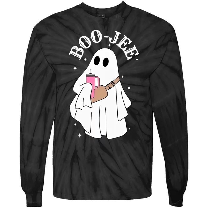 Boo Jee Spooky Season Cute Ghost Halloween Costume Boujee Tie-Dye Long Sleeve Shirt