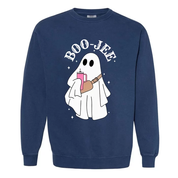 Boo Jee Spooky Season Cute Ghost Halloween Costume Boujee Garment-Dyed Sweatshirt