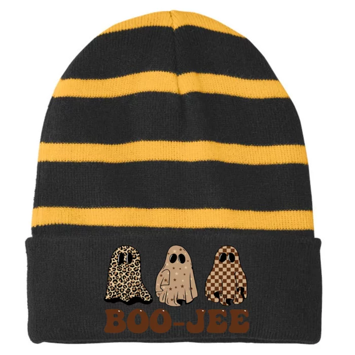 Boo Jee Stanley Halloween Striped Beanie with Solid Band