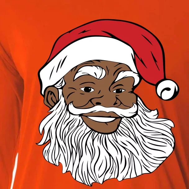 Black Jolly Santa Cute Gift Fun African American Santa Cooling Performance Long Sleeve Crew