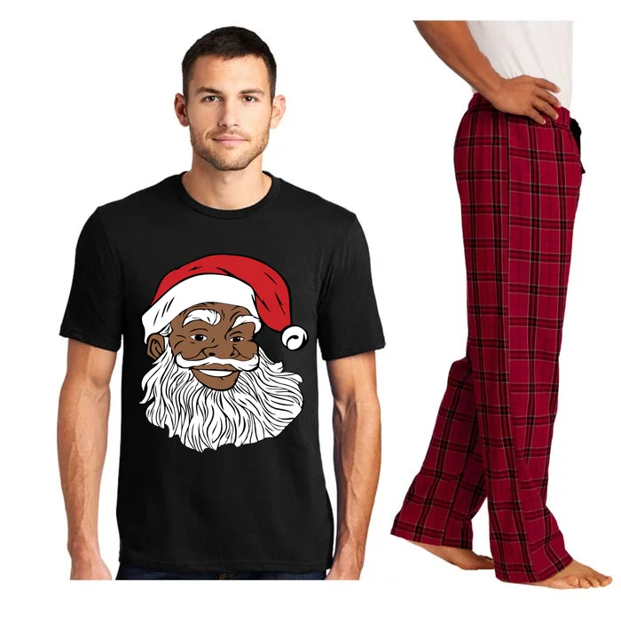 Black Jolly Santa Cute Gift Fun African American Santa Pajama Set