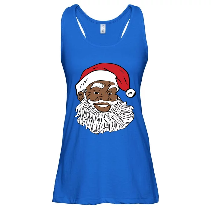 Black Jolly Santa Cute Gift Fun African American Santa Ladies Essential Flowy Tank