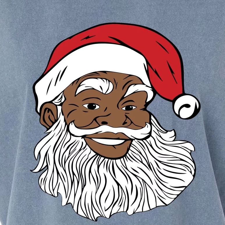 Black Jolly Santa Cute Gift Fun African American Santa Garment-Dyed Women's Muscle Tee