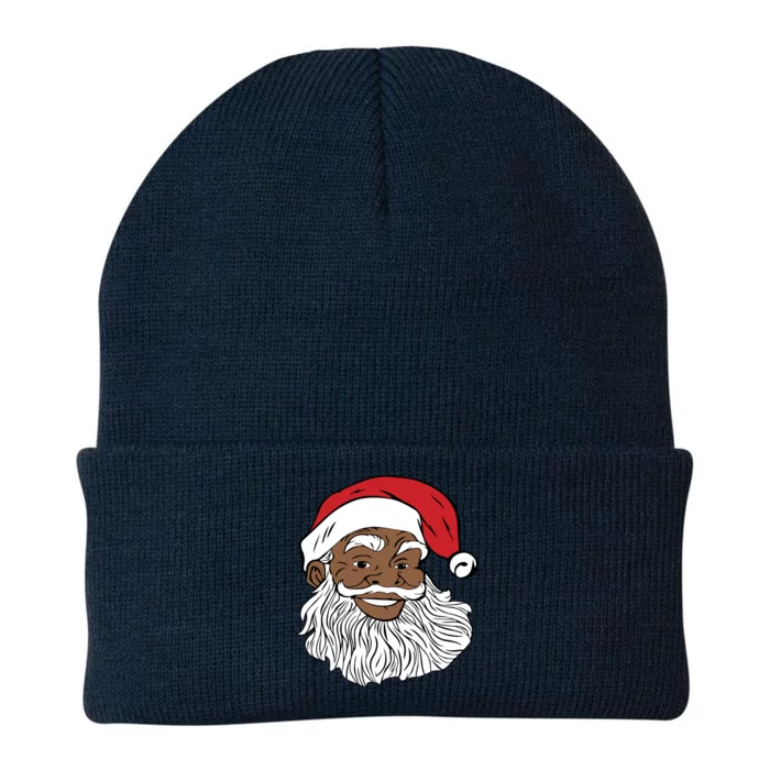 Black Jolly Santa Cute Gift Fun African American Santa Knit Cap Winter Beanie