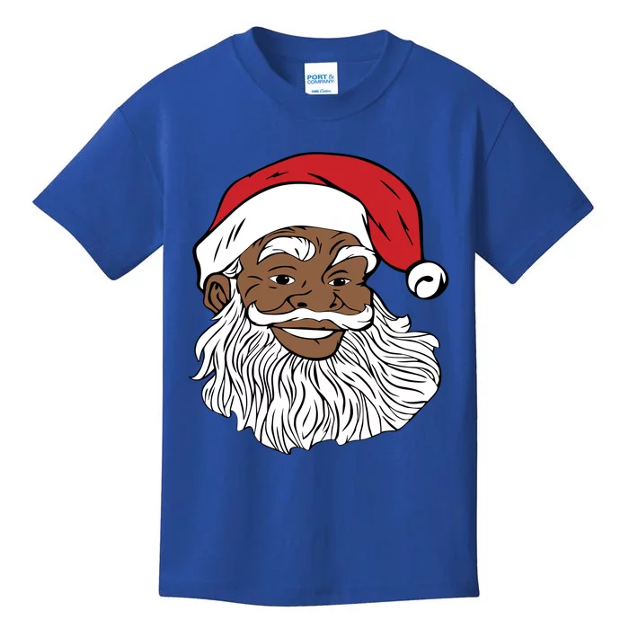 Black Jolly Santa Meaningful Gift Fun African American Santa Kids T-Shirt