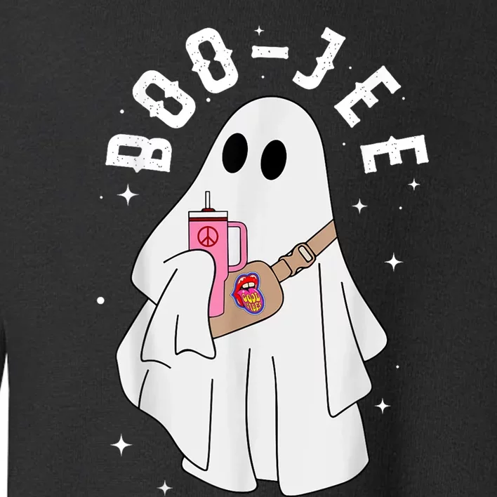 Boo Jee Spooky Season Cute Ghost Halloween Costume Boujee Toddler Sweatshirt