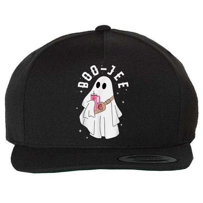 Boo Jee Spooky Season Cute Ghost Halloween Costume Boujee Wool Snapback Cap