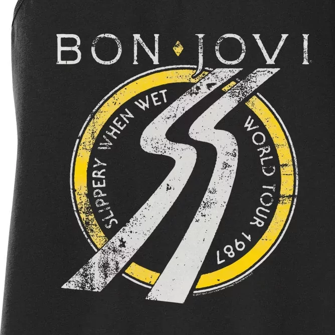 B.O.N J.O.V.I Slippery When Wet Women's Racerback Tank