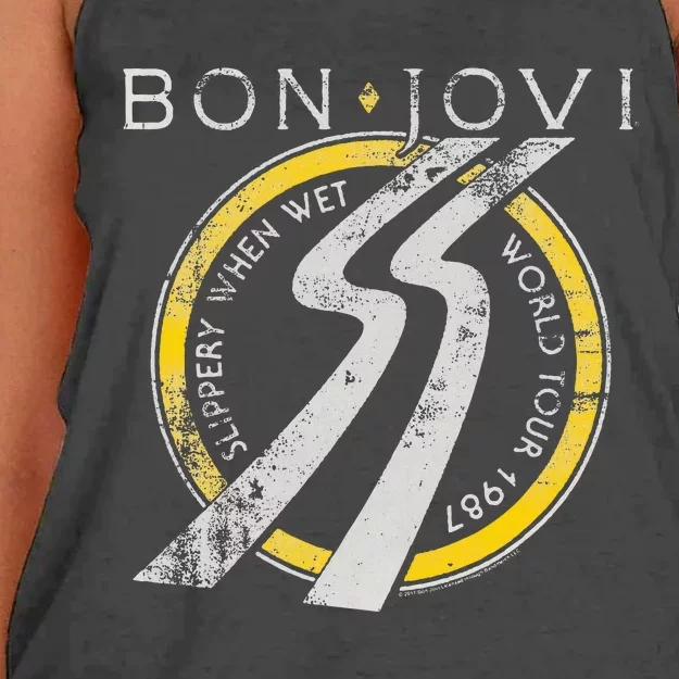 B.O.N J.O.V.I Slippery When Wet Women's Knotted Racerback Tank