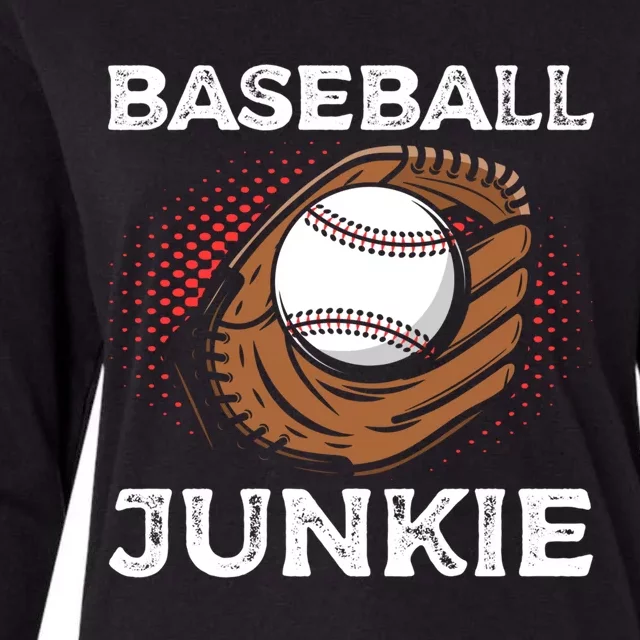 Baseball Junkie Sports Player Ball Pitcher Baseball Great Gift Womens Cotton Relaxed Long Sleeve T-Shirt